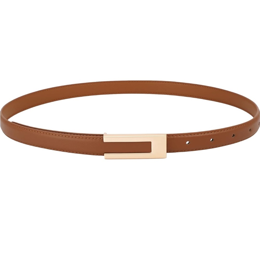Women’s skinny belt with letter buckle